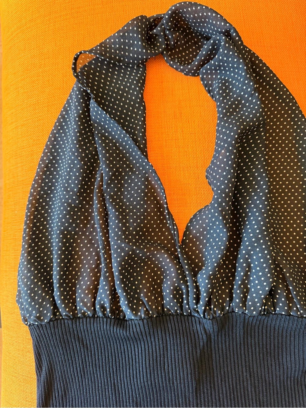 Vintage Navy Polka Dot Halter Top - Picture 3 of 8